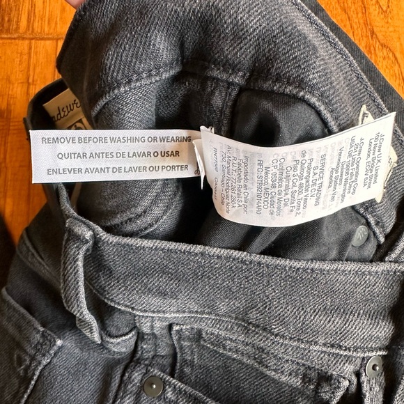 Madewell 10” High Rise Skinny Jeans Black Size 26P NWT - Picture 7 of 7